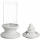 image 2 of Glass Candle Holder - Stone - L14 x W14 x H33 cm - White White