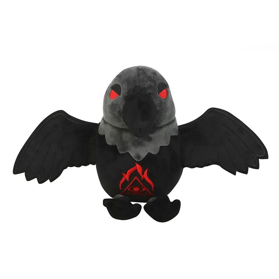 image 1 of Something Different Raven Plush Toy - Grey/Black/Red - One Size