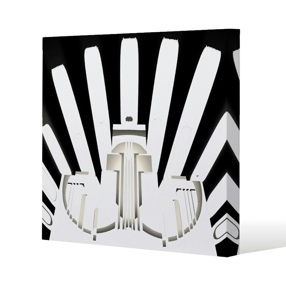 image 1 of Art Deco Skyscraper in Black & White (Canvas Print) 90 x 90 x 4cm