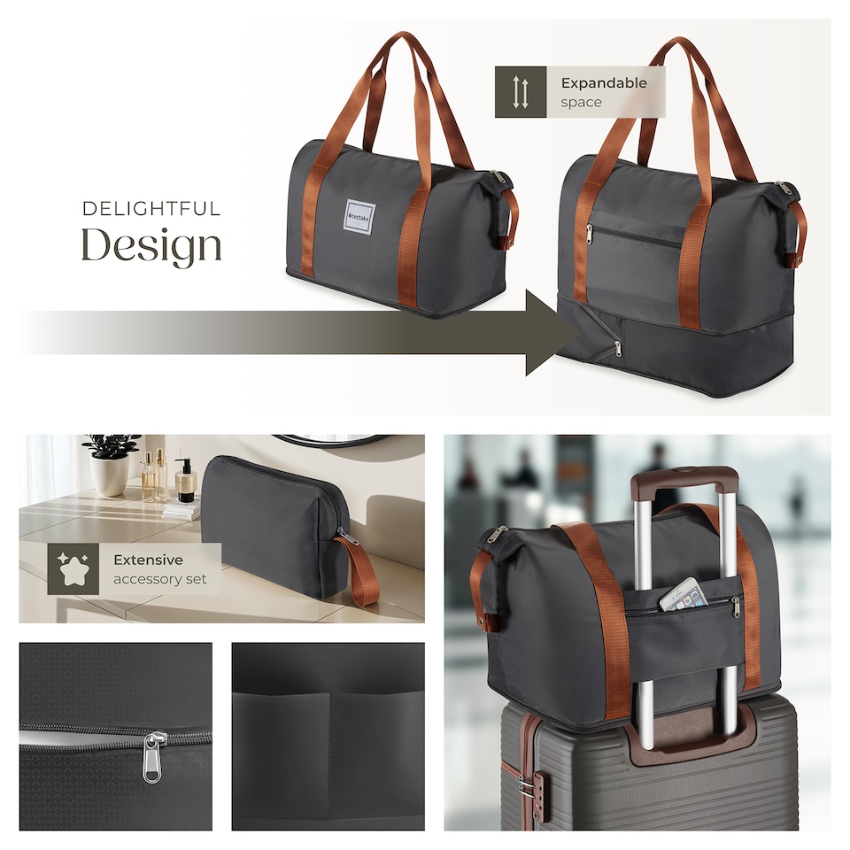 image 1 of Suitcase Set Madison -  13-piece, 3 suitcases, packing cubes, TSA lock | Grey | anthracite | 1