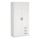 image 2 of Sprint Wardrobe with 2 Doors + 3 Drawers in White