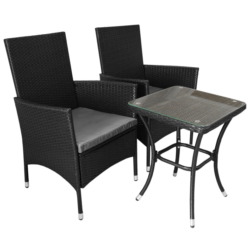 image 1 of Jardí Rattan Bistro Set Black