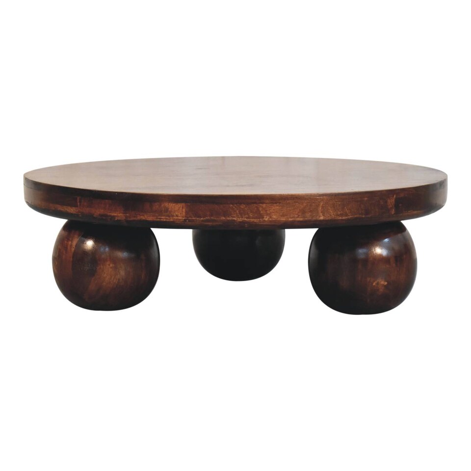 image 1 of Artisan Furniture Solid Wood California Walnut Central Table with Ball Feet