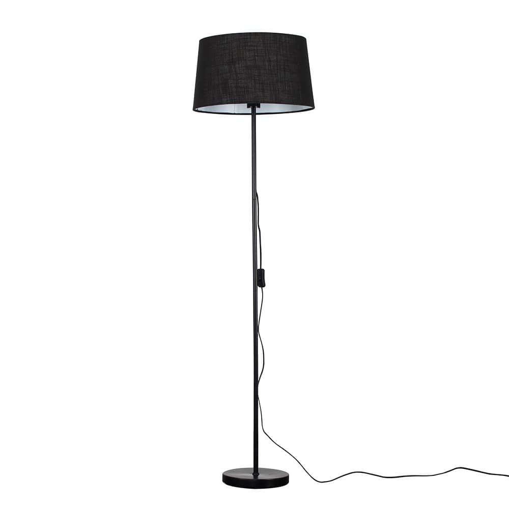 ValueLights Charlie Black Floor Lamp Black Doretta Shade