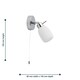 image 5 of First Choice Lighting Set of 2 Brom Chrome Opal Glass IP44 Pull Cord Bathroom Wall Spotlights Chrome