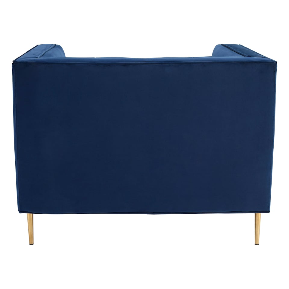 image 1 of Interiors by Premier Blue Velvet Armchair, Backrest Armchair, Easy to Clean Dining Armchair, Reliable Velvet Upholstered Chair