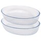 image 1 of Argon Tableware Optical Oval Glass Oven Dishes - 35cm x 24cm - Pack of 2 | Clear | Clear | 35cm x 24cm