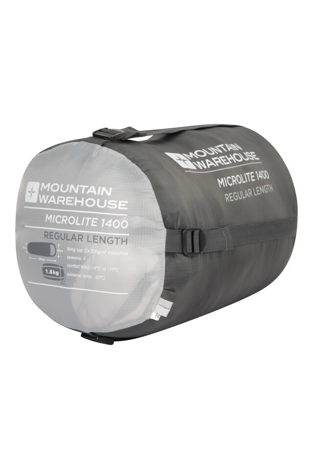 image 1 of Mountain Warehouse Microlite 1400 Mummy Sleeping Bag Hollow Fibre Insulated 3-4 Season Bed