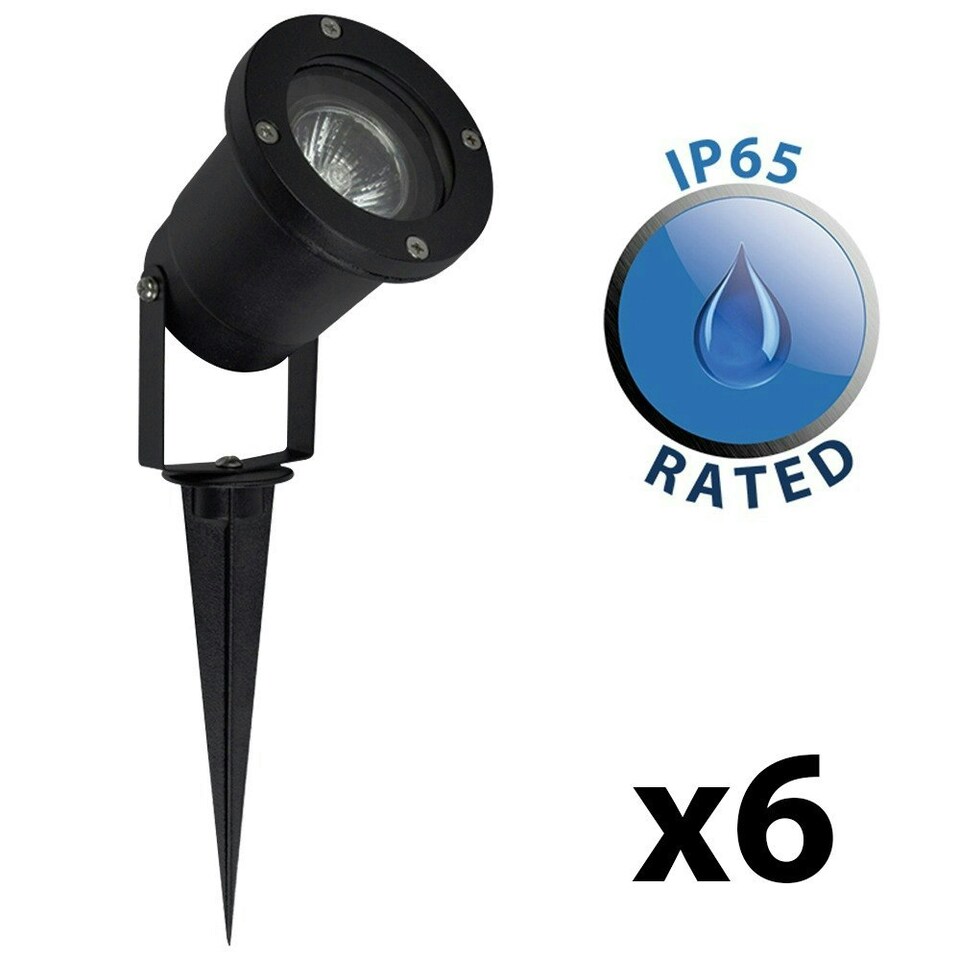 image 1 of ValueLights Pack of 6 Derwent Black Outdoor Light (Multi-Installation)