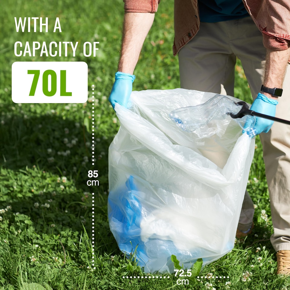 image 1 of Ecobag Clear Recycling Refuse Sacks Heavy Duty Tear and Puncture Resistant Bin Bags