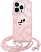 Etui Karl Lagerfeld IML Multi K&C Head Pattern do iPhone 16 Pro, różowe 3666339465841