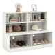 image 1 of COSTWAY Entryway Shoe Cabinet 2-in-1 Storage Shoe Bench White