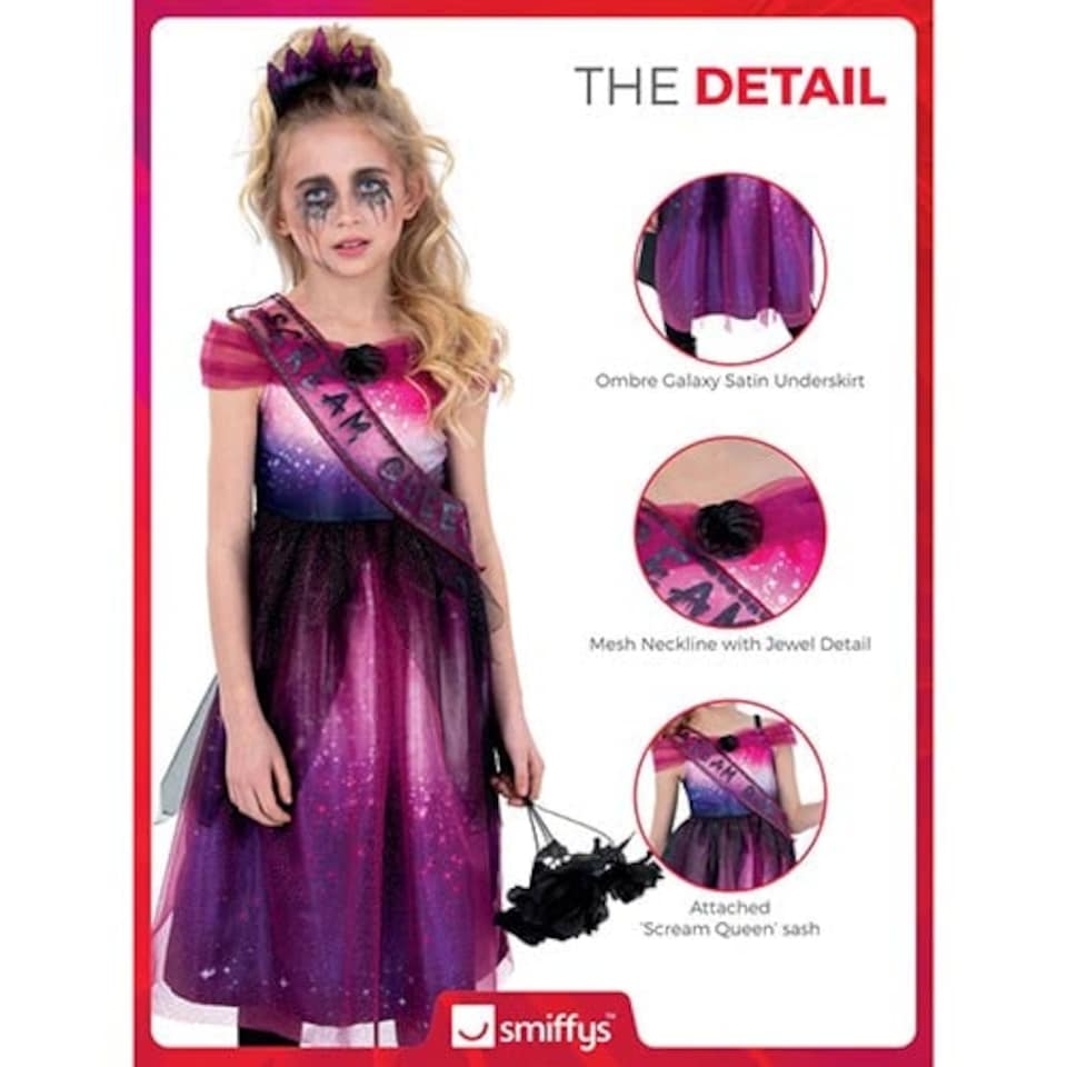 image 1 of Scream Queen Girls Fancy Dress Costume Kids Medium - Age 7-9