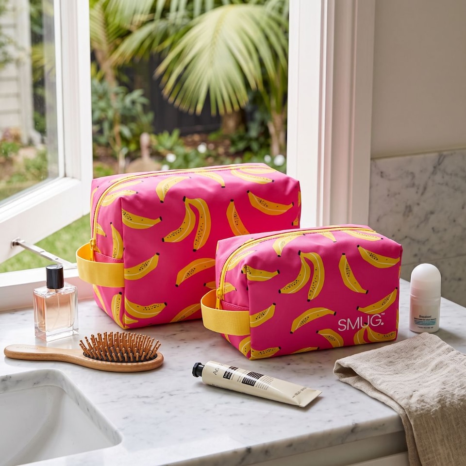 image 1 of SMUG Toiletry & Wash Bag Set - Banana Print