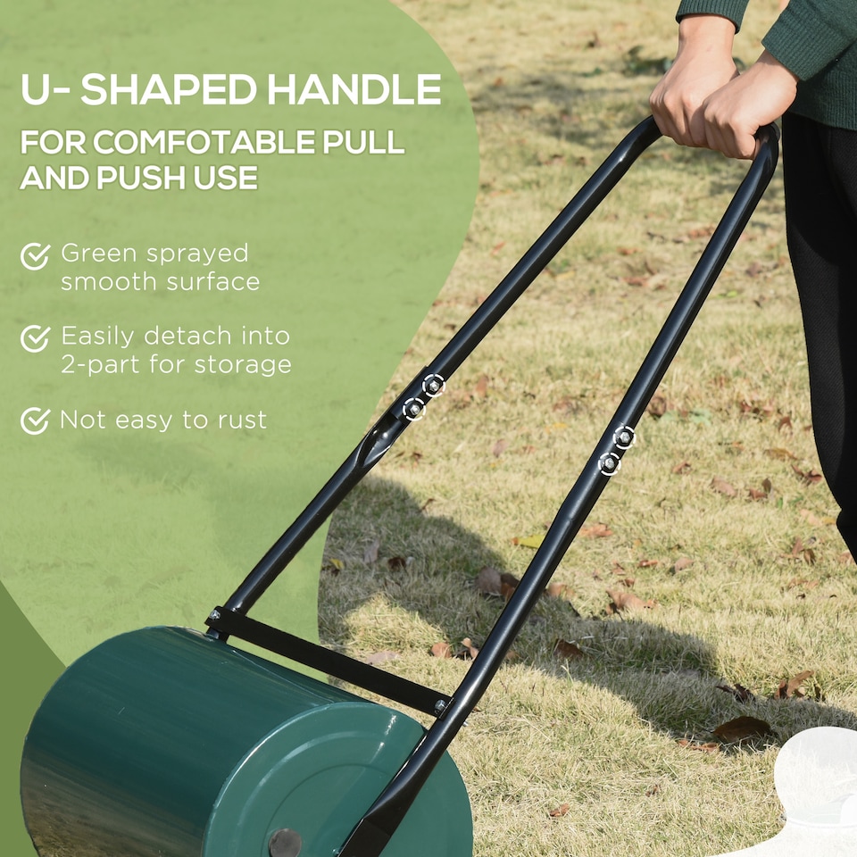 image 1 of Outsunny 30 L Lawn Roller Large Heavy Duty Metal Sand or Water Filled