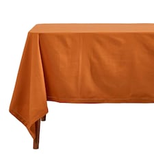 Homescapes Burnt Orange Cotton Tablecloth - 137 x 178 cm | Orange