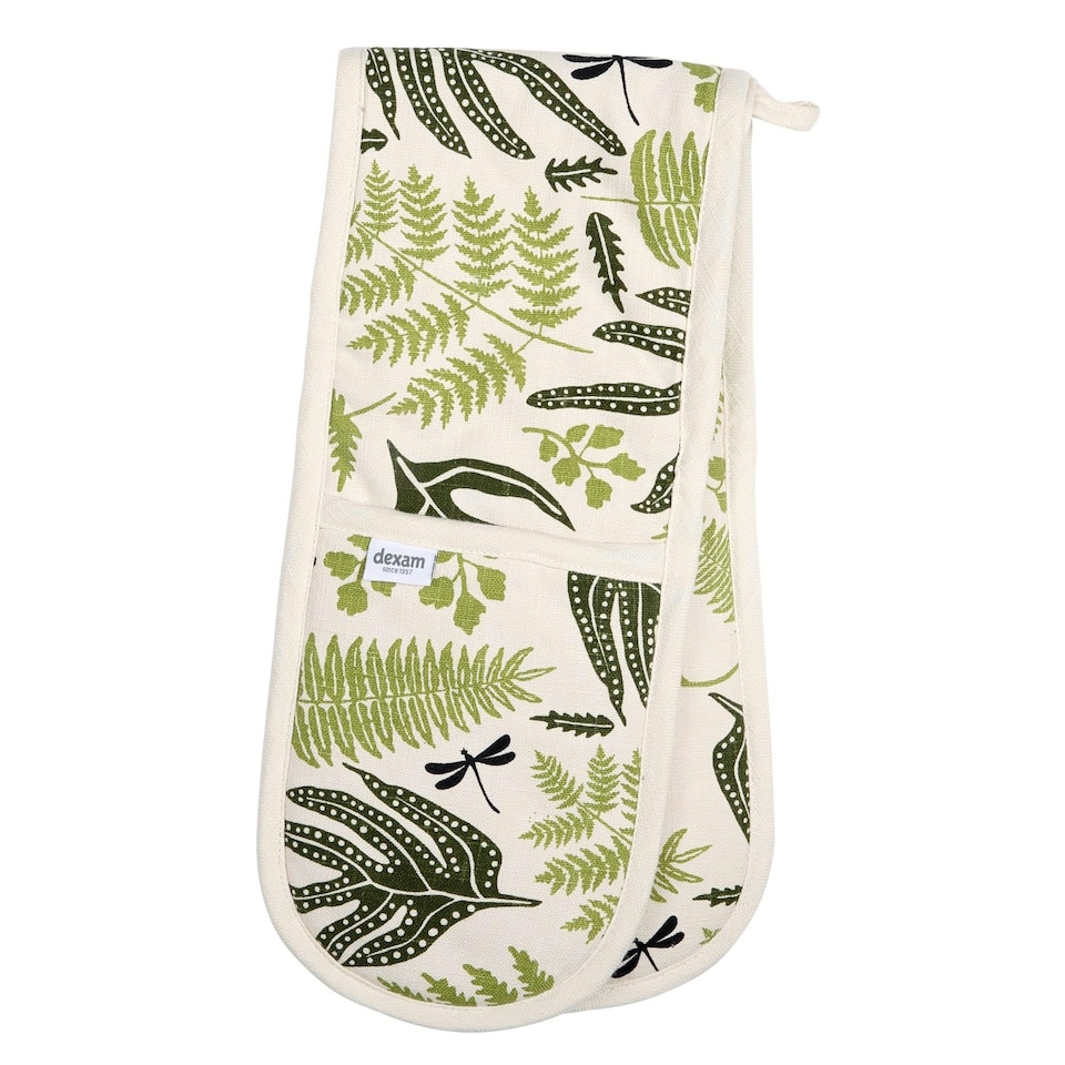 Dexam Organic Fern Double Oven Gloves Green