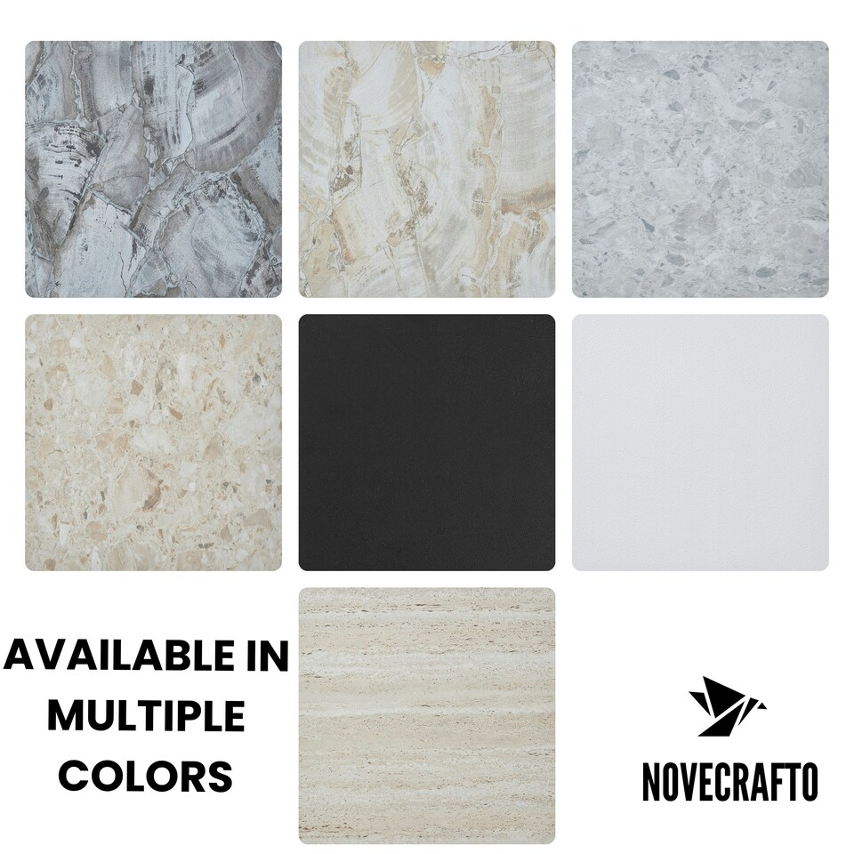 image 1 of NOVECRAFTO Vinyl Floor Tile – Self Adhesive 18x18 in – Travertine Dune – Peel & Stick for Kitchen, Bathroom & Living Room – Waterproof & Easy DIY Brown | 6.27 sqm
