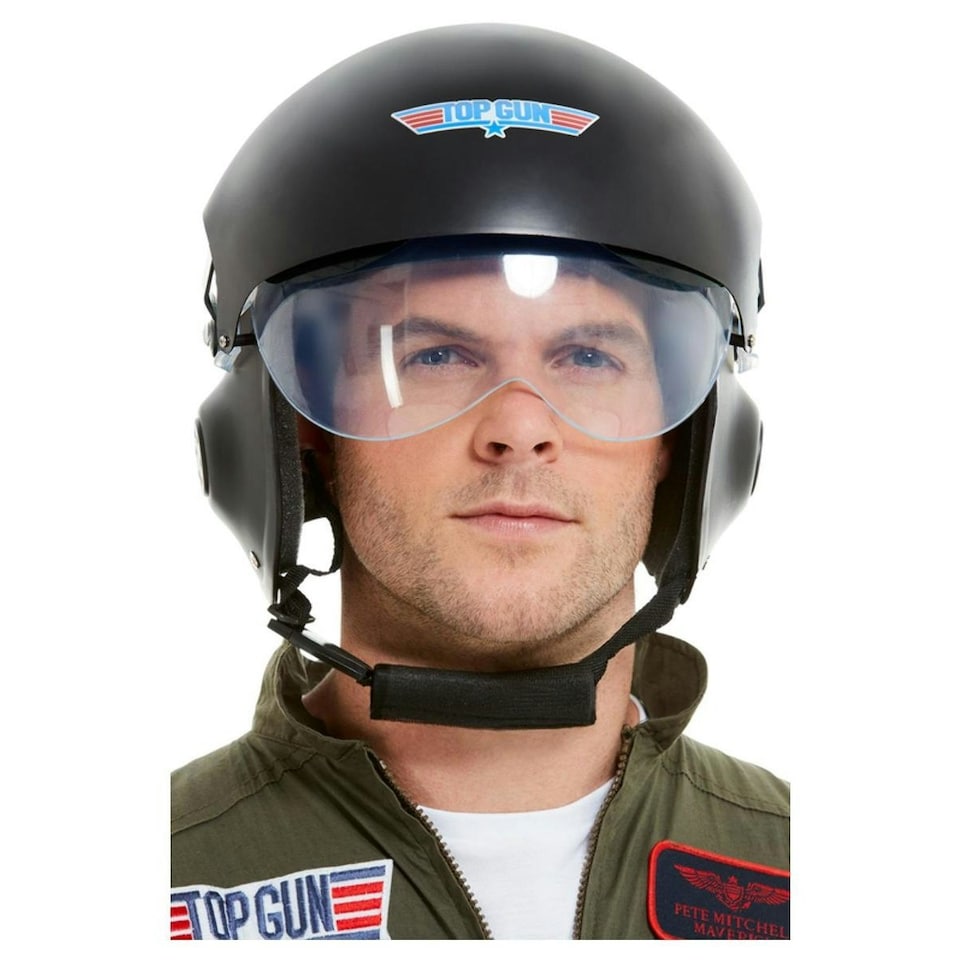 image 1 of Top Gun Mens Deluxe Helmet - Black - One Size
