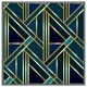 image 4 of Gold & teal geometric pattern (Picutre Frame) White | XL