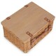 image 3 of Double Steamed Empty Picnic Basket with Pinewood Lid | Brown | M
