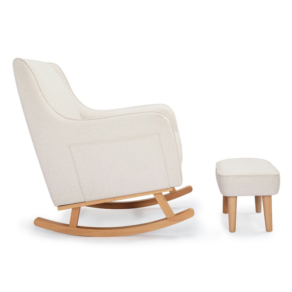 image 1 of Babymore Ida Nursing Chair with Stool - Ivory White