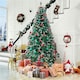 image 2 of Yaheetech 212cm Frosted Artificial Christmas Tree with Foldable Stand