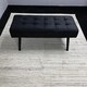 image 5 of Wooden Brown Dining Table with 2 Black Velvet Padded Benches, Stylish Dining Room Furniture