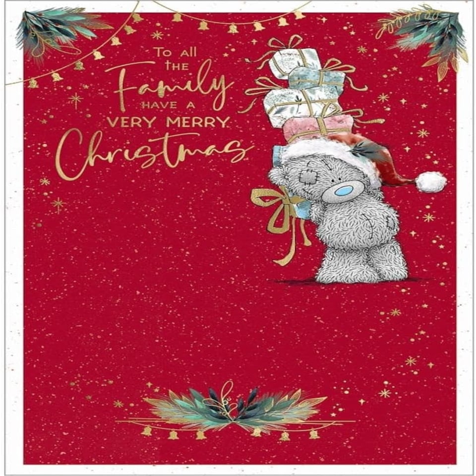 image 1 of Bear With Stack Of Gifts To All The Family Christmas Card