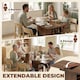 image 3 of HOMCOM Extendable Dining Table for 4-6, Kitchen Table with Shelves