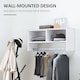 image 4 of HOMCOM Wall Mounted Coat Hanger Hooks Rack Stand Hallway Coat Rack Rail & Storage Shelf Hanging Coat Organizer (White)