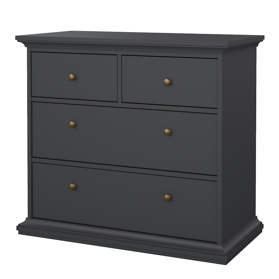 image 1 of Paris Chest of 4 Drawers in Matt Grey
