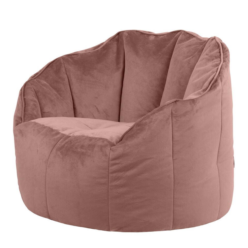 image 1 of icon Sirena Scallop Chair Bean Bag Dusk Pink Velvet Bean Bags Pink