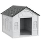 image 1 of PawHut Weather-Resistant Dog House, Puppy Shelter for Medium Dogs - Grey