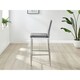 image 3 of Furniturebox 2x Milan Bar Stools Grey Velvet Silver Legs