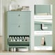 image 6 of HOMCOM 3 Drawer Shoe Cabinet with Flip Doors for Hallway, Entryway Green | 80W x 24D x 131H cm