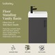 image 2 of Balterley Floor Standing Vanity Basin 400mm Gloss Grey & Matt Black Handle
