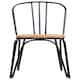 image 1 of District Dining Chair Elm Wood Seat With Black Finish Metal Frame Black