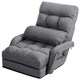 image 1 of COSTWAY 2 IN 1 Folding Lazy Sofa Lounger Adjustable Black Grey
