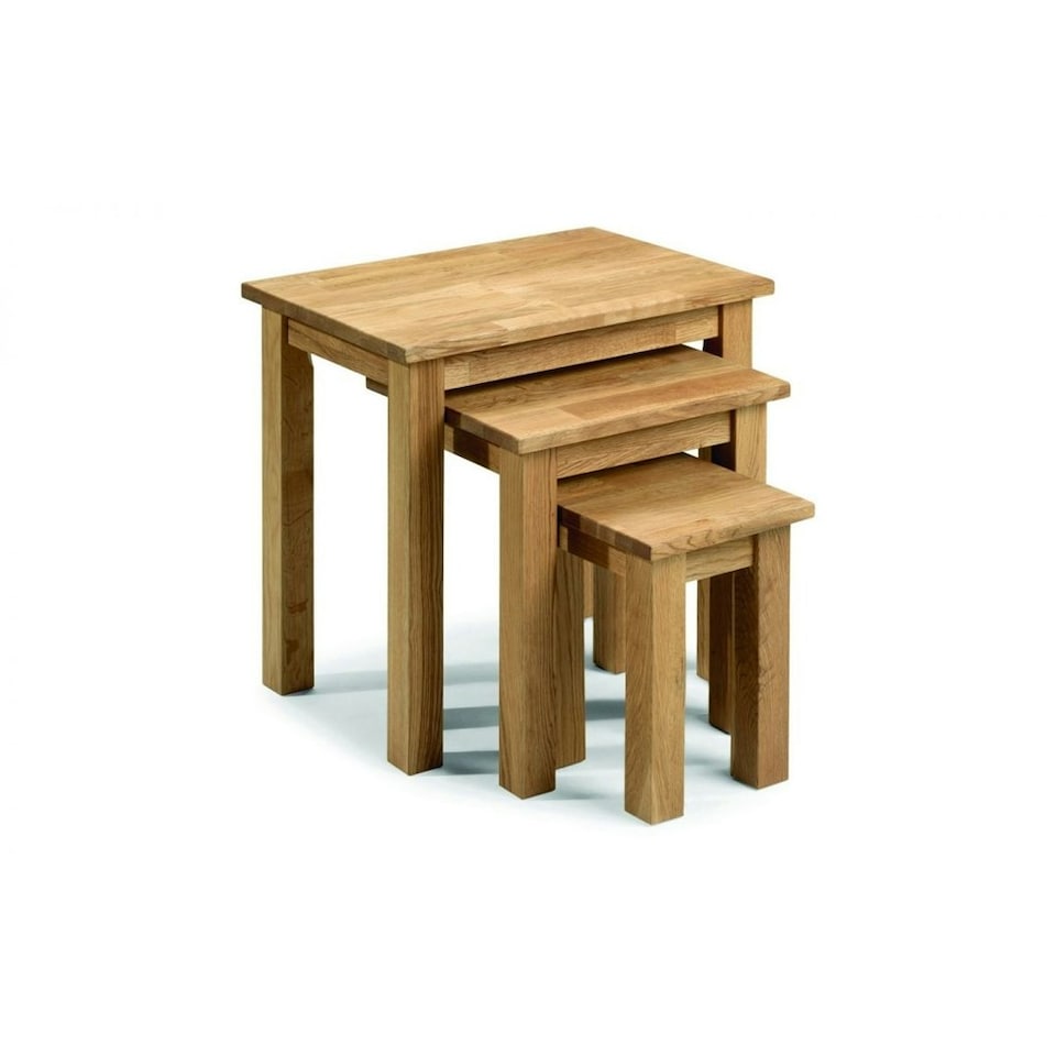 Classic Oiled Oak Nest of Tables Brown