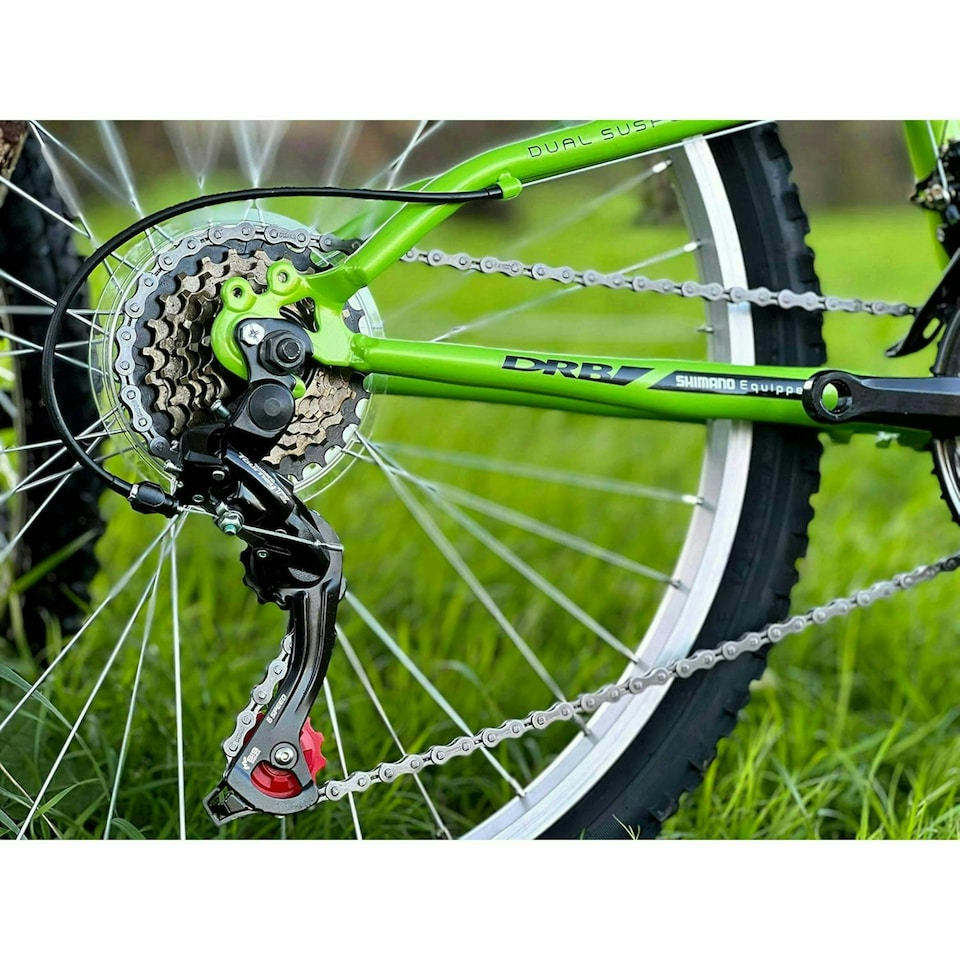 image 1 of Dallingridge Crossbow Junior Full Suspension Mountain Bike 24" Wheel - Graphite/Lime