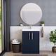 image 2 of Balterley Contemporary Bathroom Floor Standing 2 Soft-Close Door Vanity Unit & Mid-Edge Ceramic Basin | Blue | Midnight Blue