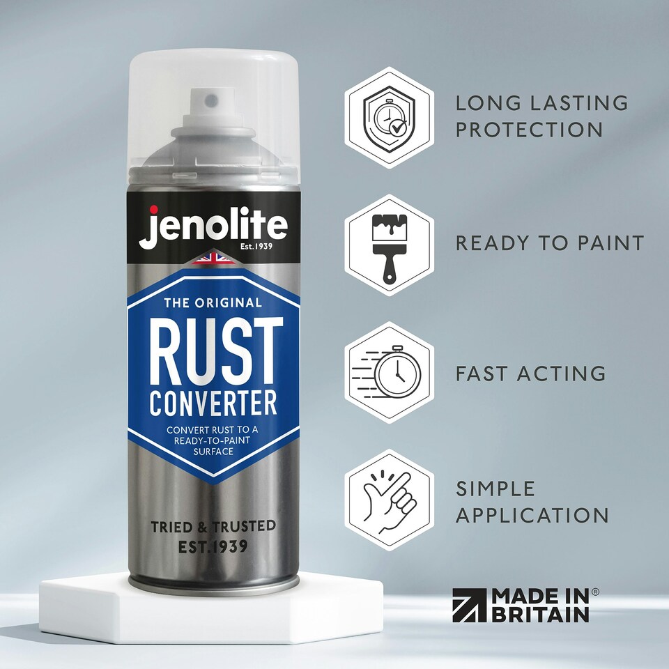 image 1 of Jenolite Ready to Paint Rust Converter Spray - 400ml - 2-Pack