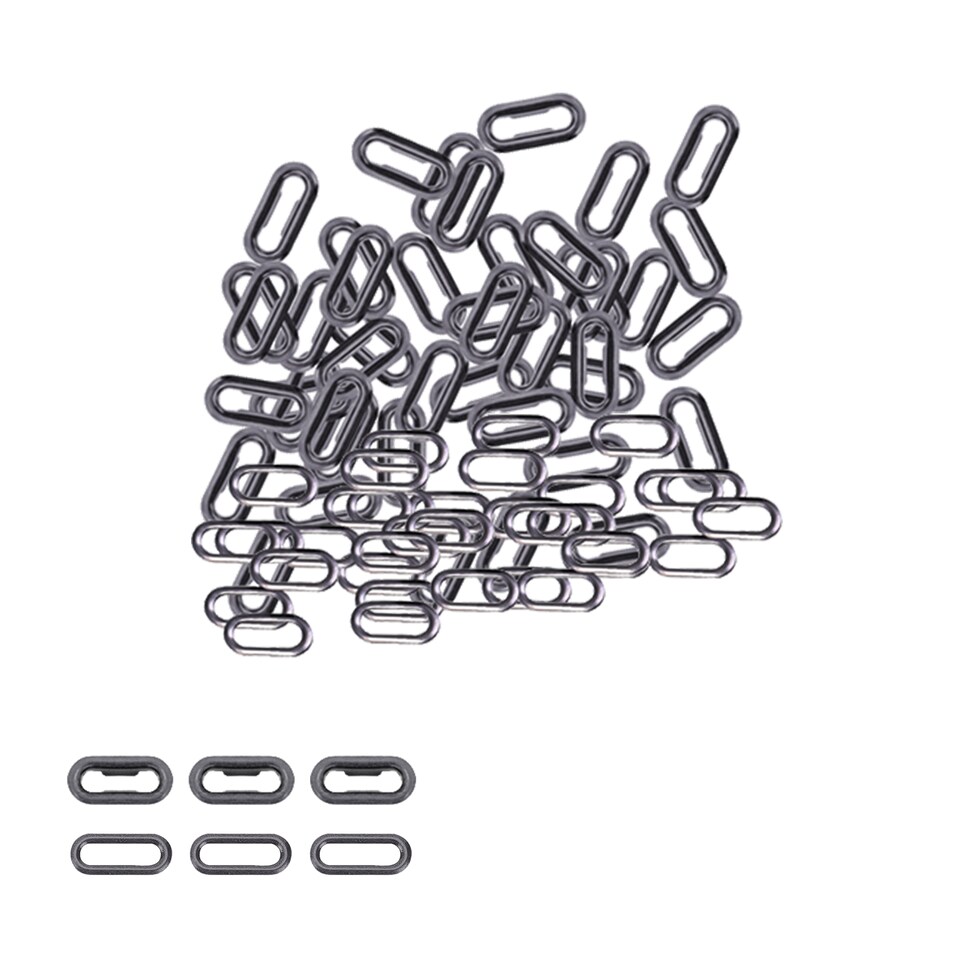 image 1 of 10mm Oval Shaped Brass Eyelet& Washer Metal Grommet Kit for DIY- 50pcs