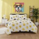 image 2 of Emoji Print Duvet Cover Set Cool Playful Bedding with Pillowcases | White | Double