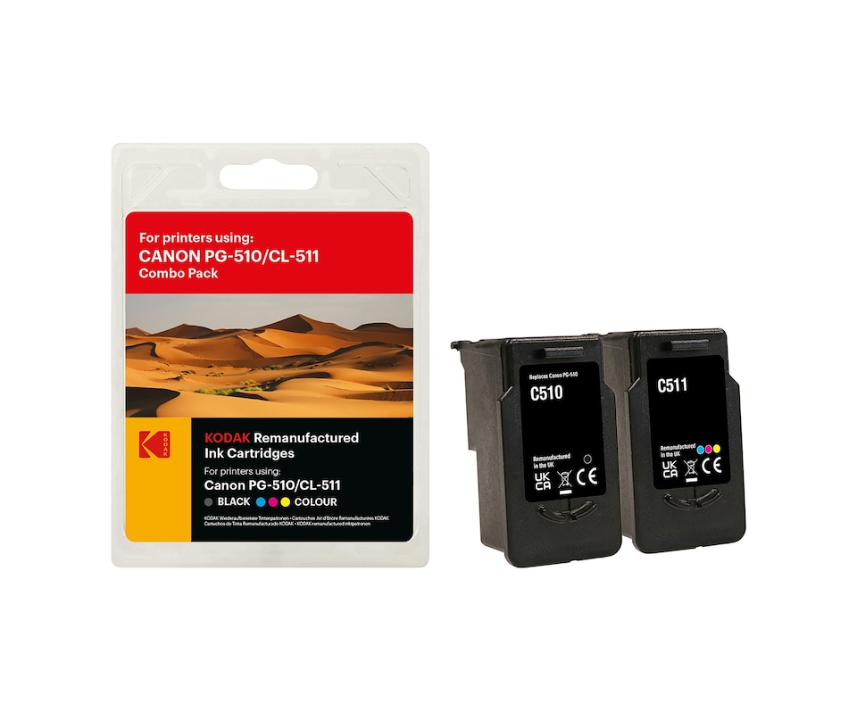 image 1 of Kodak Remanufactured Canon PG-510 / CL-511 Combo Pack Ink Cartridges | Black | Colour | 1