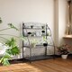 image 3 of Folding Plant Stand 4 Shelf Black