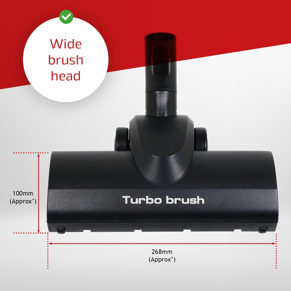 image 1 of SPARES2GO Turbo Brush Head for Guild Vacuum Turbine Floor Tool 16L 30L GWD16 GWD30 (35mm)