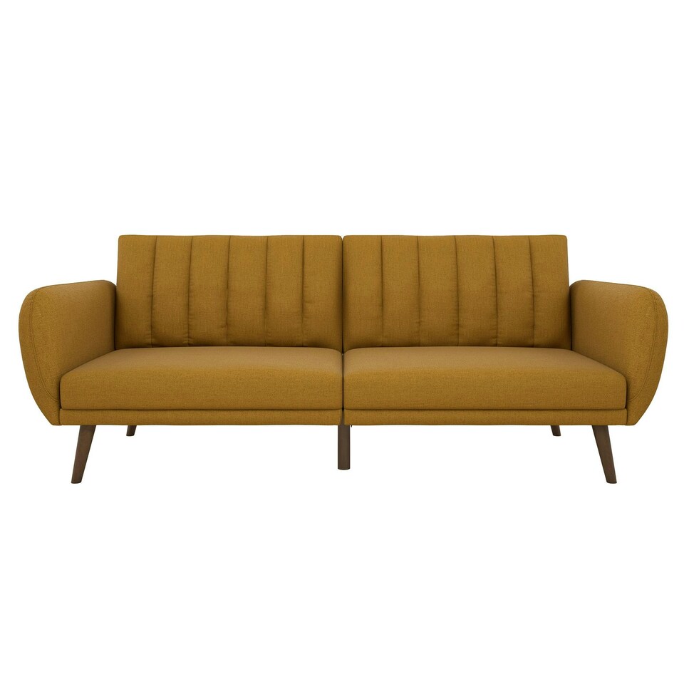 image 1 of Brittany Sofa Bed in Linen Mustard | Yellow | MUSTARD | Two Seater