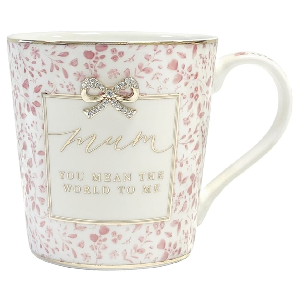 You Mean The World To Me Mum Gold And Diamante Mug | Gold | 1